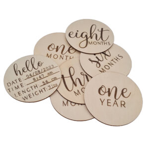 Baby Milestone Cards | 3/16" Thick | 3-1/4" Diameter
