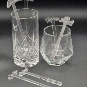 Custom Acrylic Drink Stirrers | 10 Pcs | 1/8" Thick | 4 or 6 Inch Stem